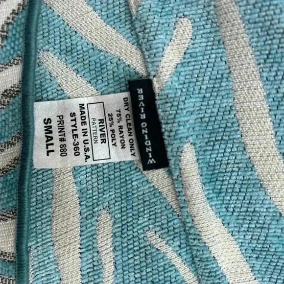 Winding River tapestry long cardigan Small Teal White Stripes River Pattern - Picture 6 of 7